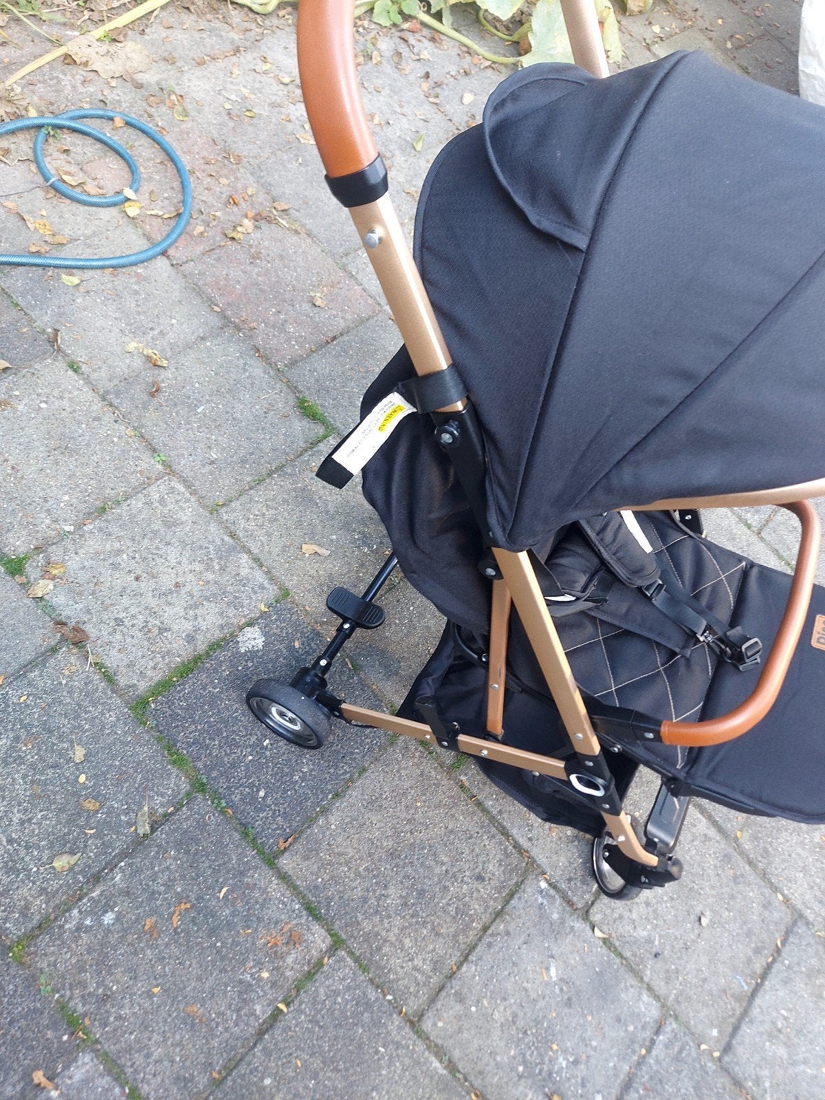 Ding kinderwagen/buggy - Zwart met bruine accenten, Kinderen en Baby's, Ophalen of Verzenden