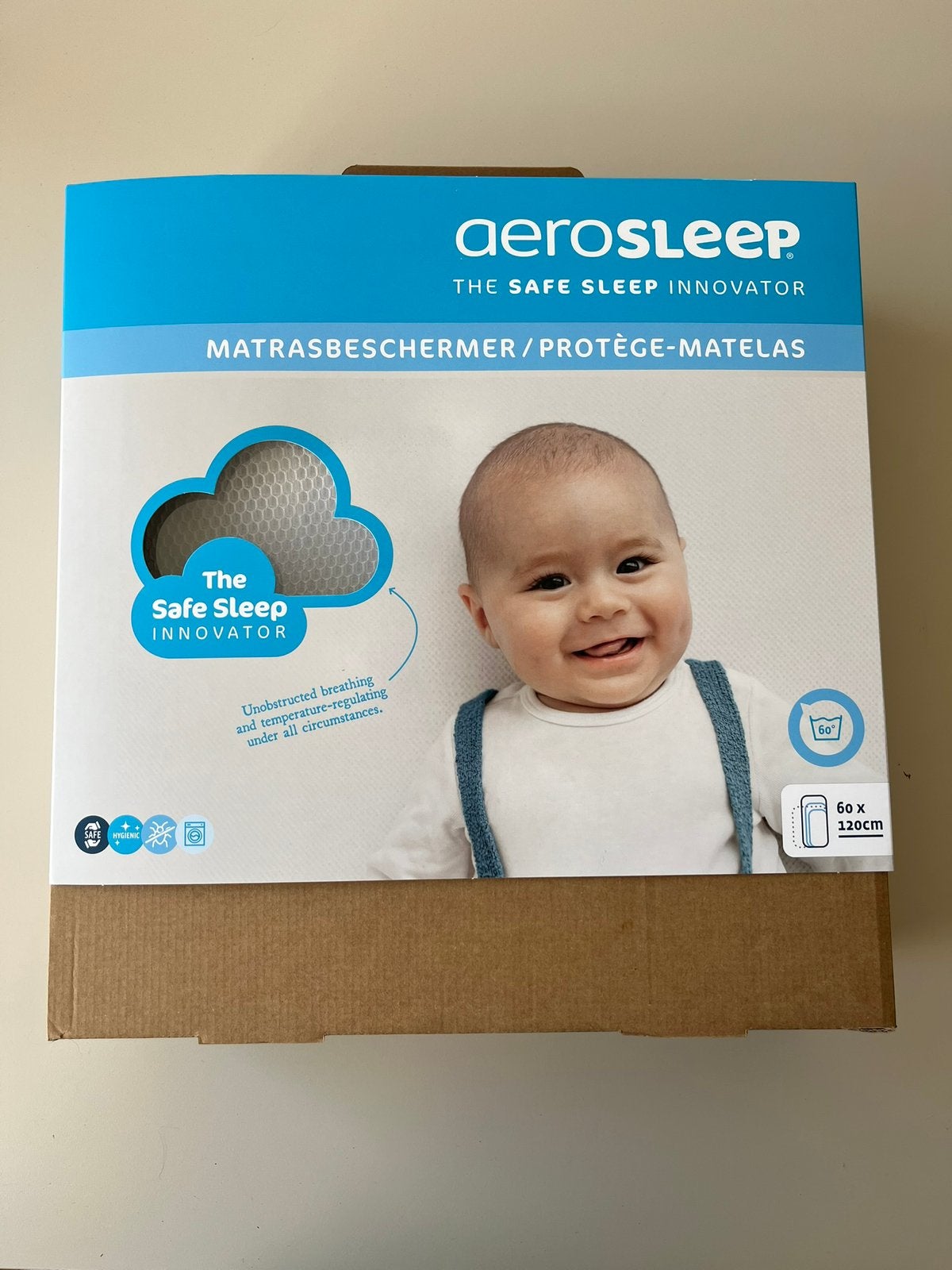 Aerosleep matrasbeschermer | NIEUW | 60x120cm, Jongetje of Meisje, Wit, Overige typen, Nieuw