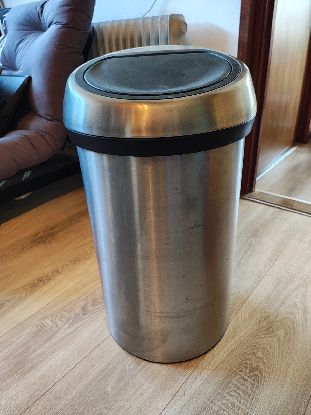 Brabantia prullenbak 50-60L RVS, 40 liter of meer, Ophalen, Zo goed als nieuw, Rvs