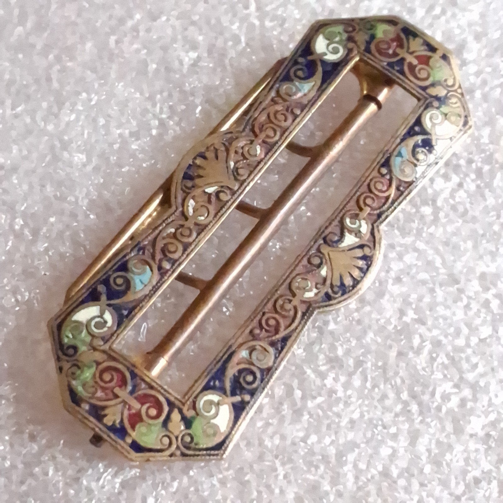 Antieke Chinese Cloisonné Riemgesp Art Nouveau, Verzenden, Overige materialen, Overige typen