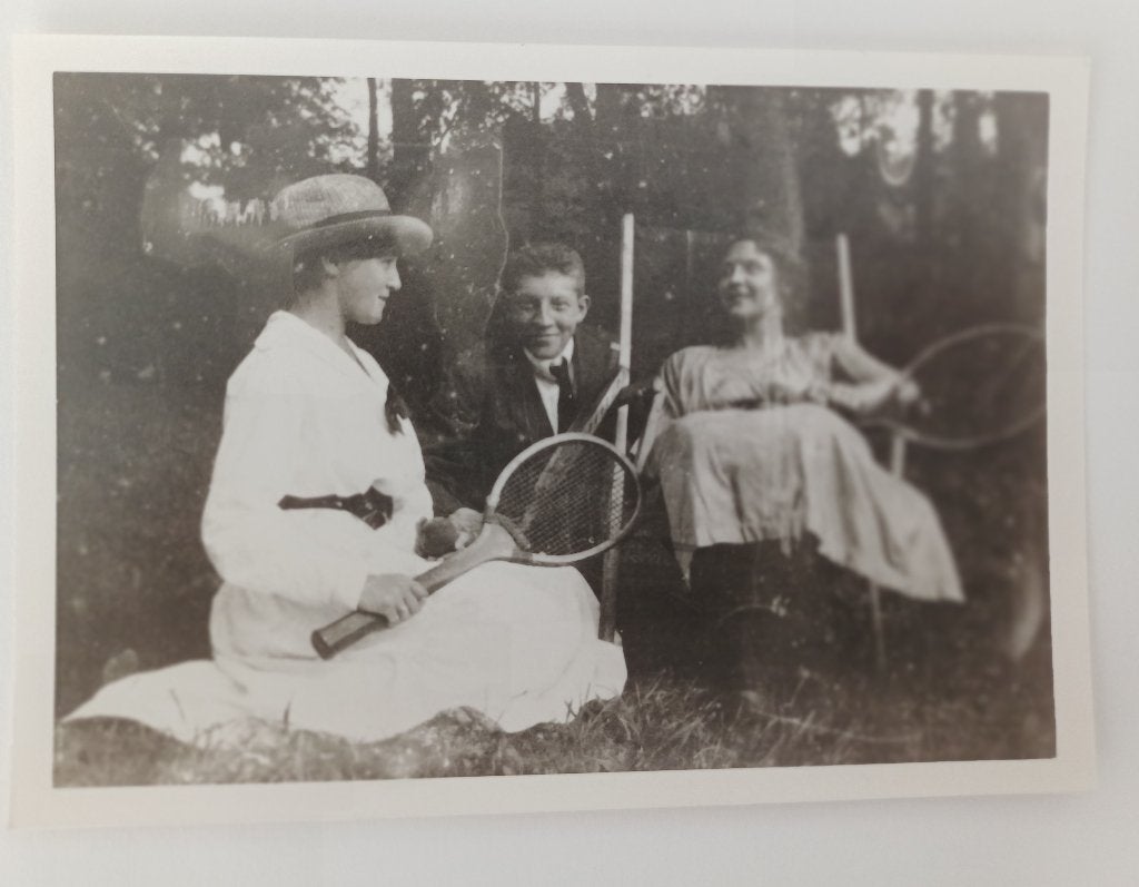 Foto 3 Tennis spelers ca. 1920, Gebruikt, Foto, Ophalen of Verzenden, Voor 1940