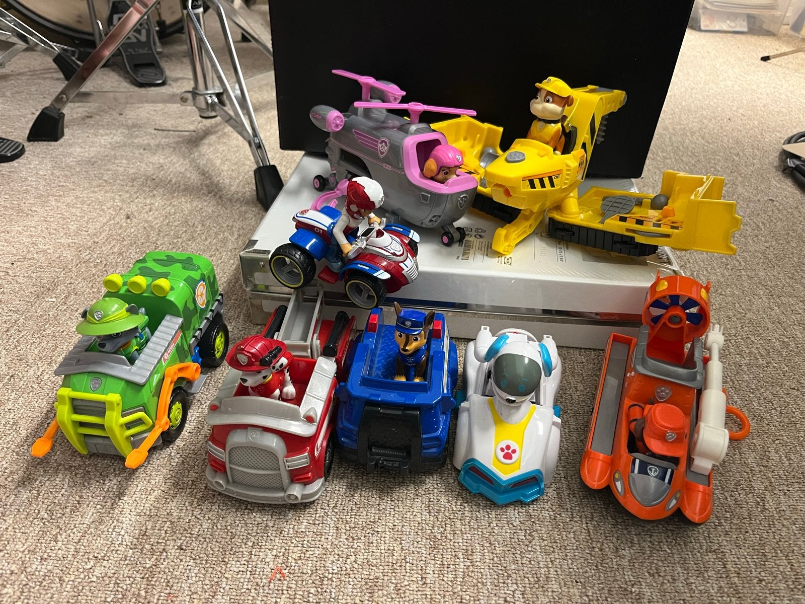 Grote set Paw Patrol voertuigen en figuren, Ophalen of Verzenden, Gebruikt