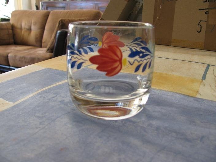 Boerenbont sapglas (oude glasservies) Boerenbond, Glas of Glazen, Gebruikt, Landelijk/Boerenbont, Ophalen of Verzenden