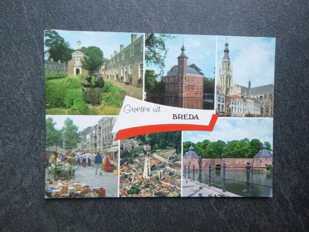 Breda, luchtfoto/markt 1988, Verzenden, 1980 tot heden, Gelopen, Noord-Brabant