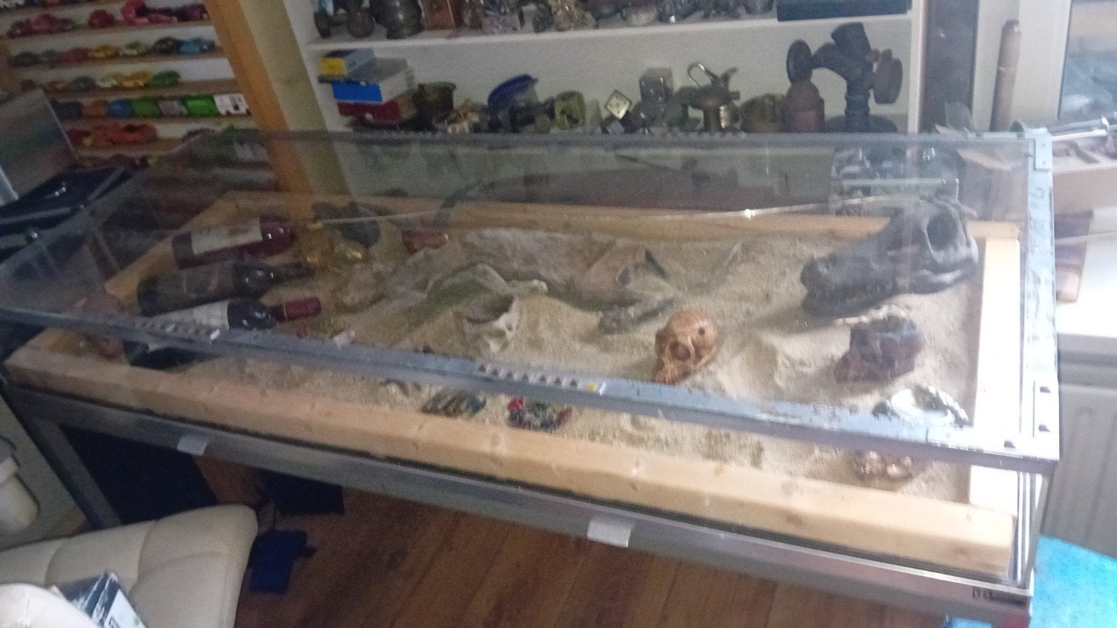 vitrine tafel 69€, Ophalen, Gebruikt, 100 tot 150 cm, Glazen vitrine