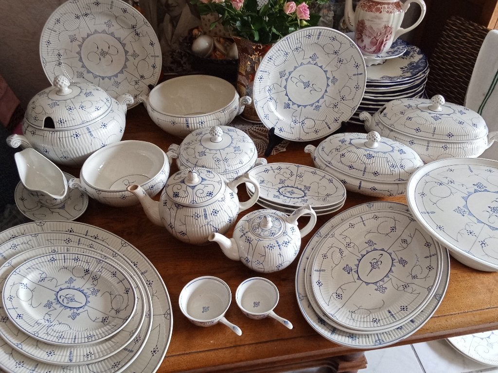 Te koop saks motief serviesdelen Sarreguemines Frankrijk, Ophalen of Verzenden