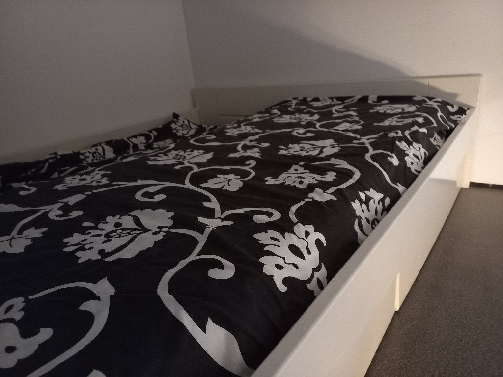 2 persoonsbed ombouw, Ophalen, Wit, Tweepersoons, Zo goed als nieuw