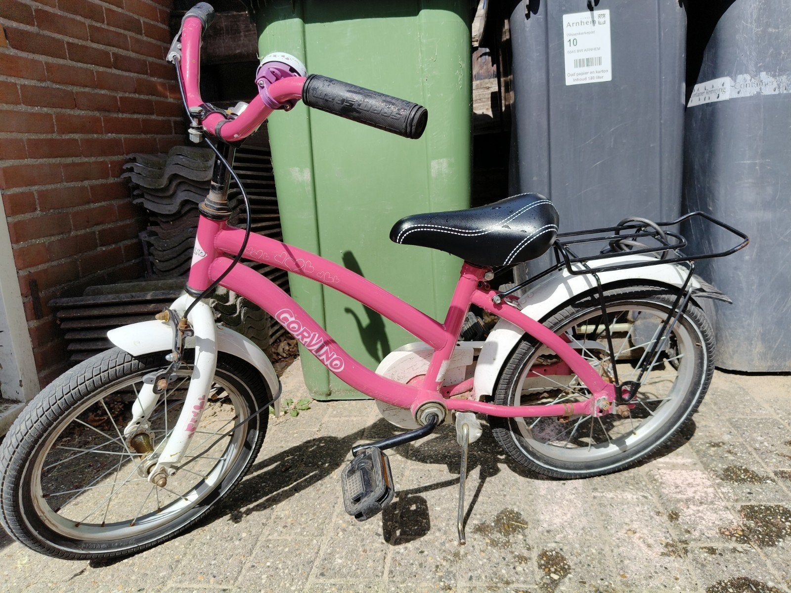 Roze kinderfiets Corvino - 16 inch, Ophalen, Corvino, Velgrem, 16 tot 20 inch