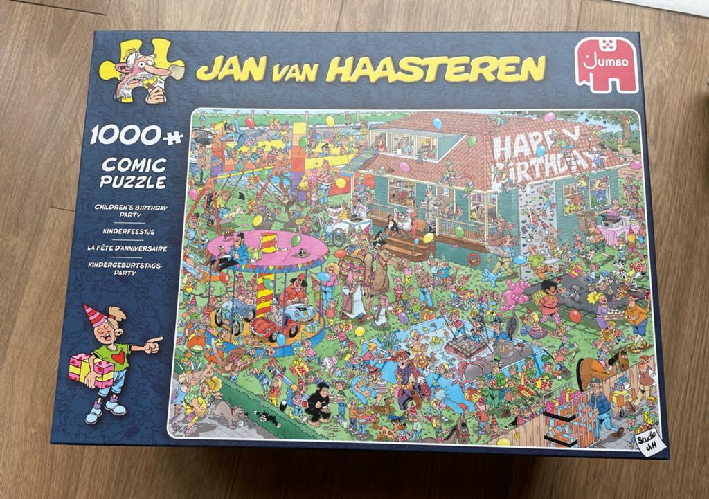Jan van Haasteren Kinderfeestje Puzzel 1000 stuks, Ophalen of Verzenden, 500 t/m 1500 stukjes, Zo goed als nieuw