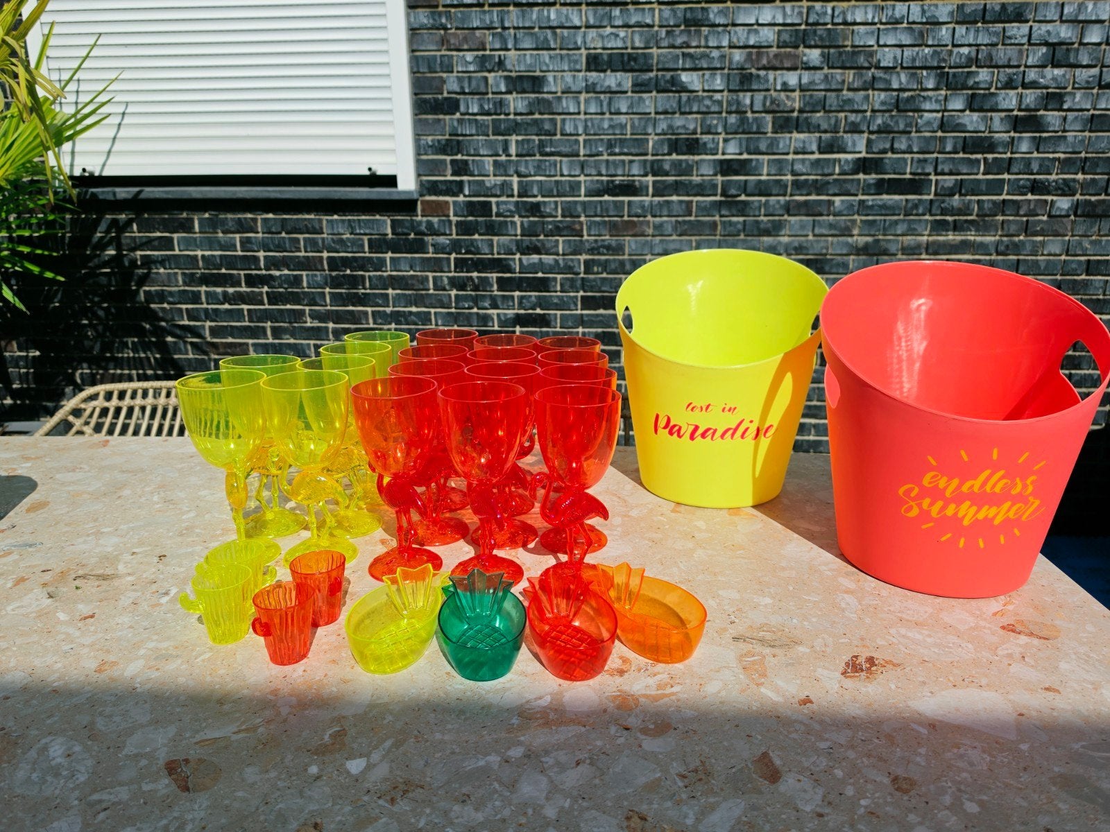 Zomerse borrelset, Ophalen, Glas of Glazen, Kunststof, Gebruikt