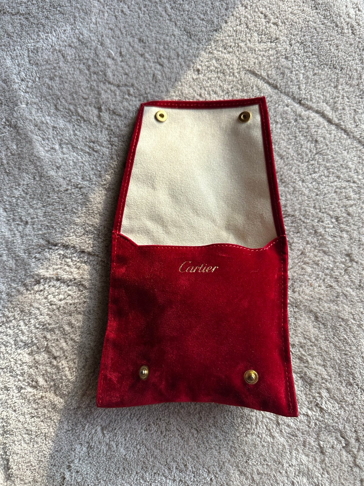 Cartier Reis Etui - Rood Fluweel Horloge Etui, Ophalen of Verzenden, Zo goed als nieuw, Rood, Softcase