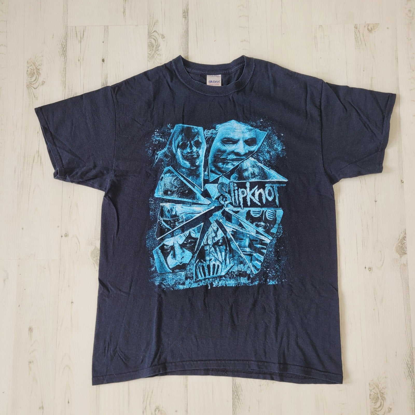 Slipknot World Tour 2014-2015 T-shirt L zwart dubbele print, Kleding | Heren, T-shirts, Maat 52/54 (L), Zwart, Ophalen of Verzenden