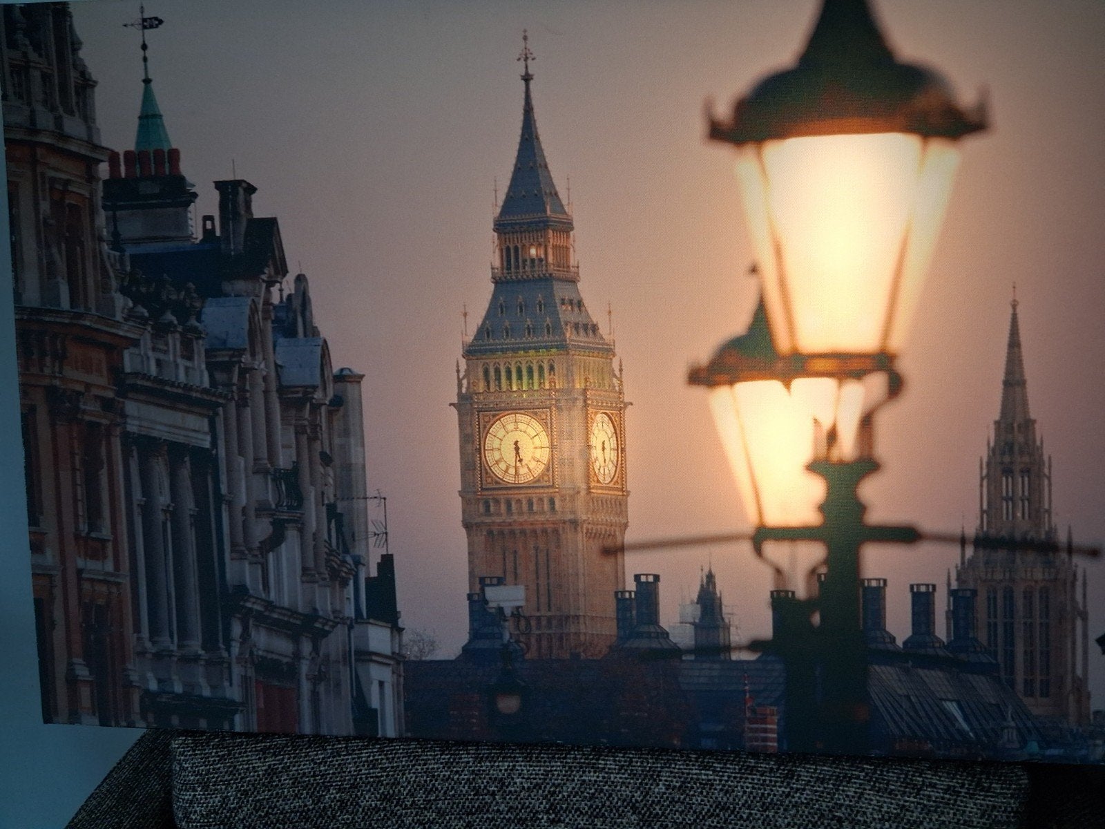 Schilderij met verlichting Big Ben Londen 60/40, Ophalen of Verzenden