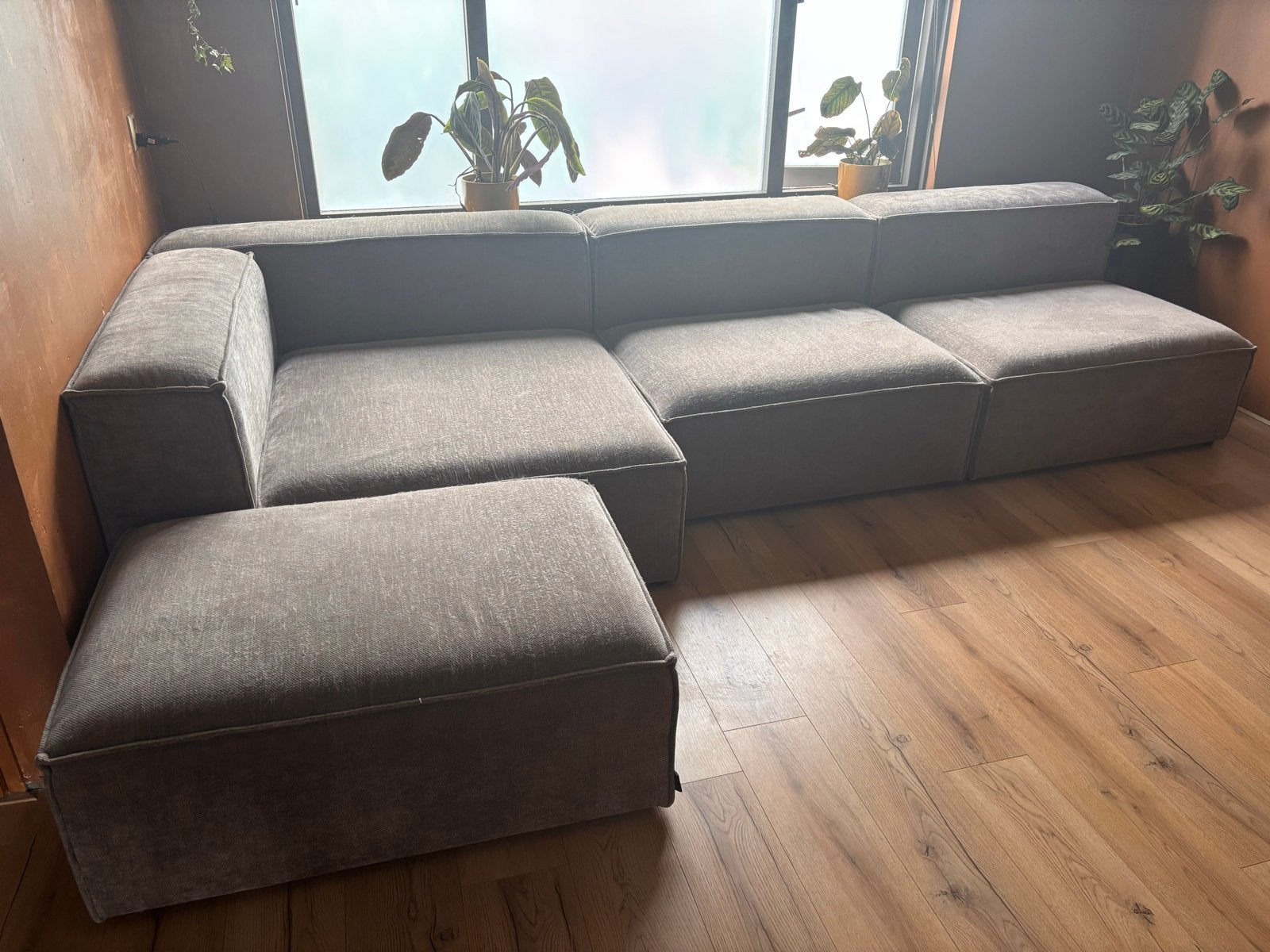 Modulaire bank Igor - steengrijs - Los of compleet, Huis en Inrichting, Ophalen, Gebruikt, 100 tot 125 cm, Hoekbank