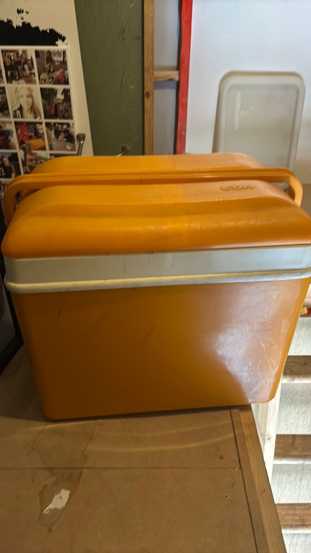 Vintage EDA koelbox oranje – retro jaren 70 camping, Ophalen, Zo goed als nieuw, Koelelement