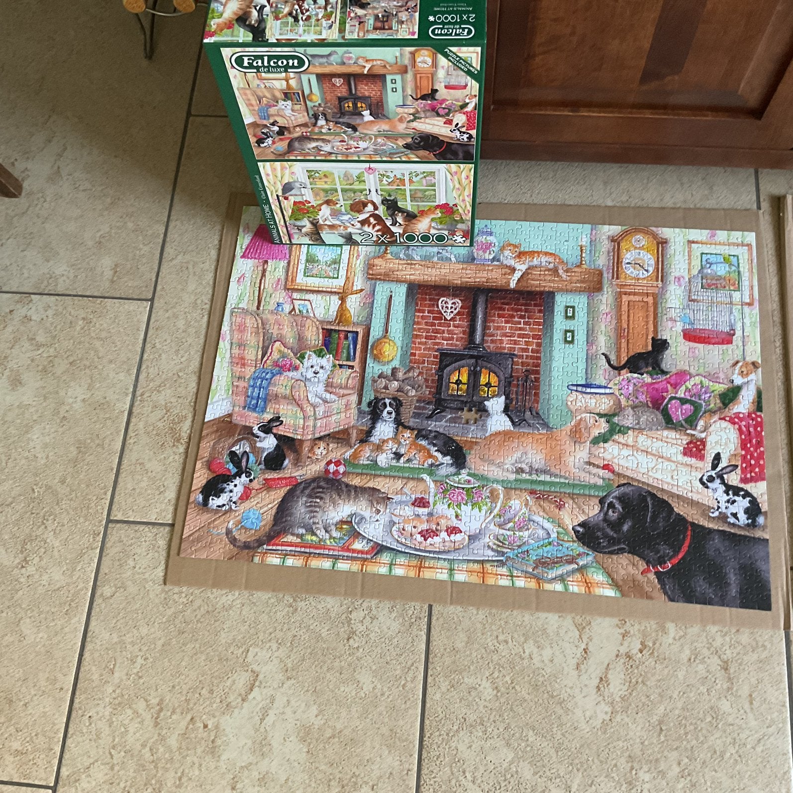Falkon puzzel 2 x 1000 stuks, Ophalen of Verzenden, 500 t/m 1500 stukjes, Zo goed als nieuw