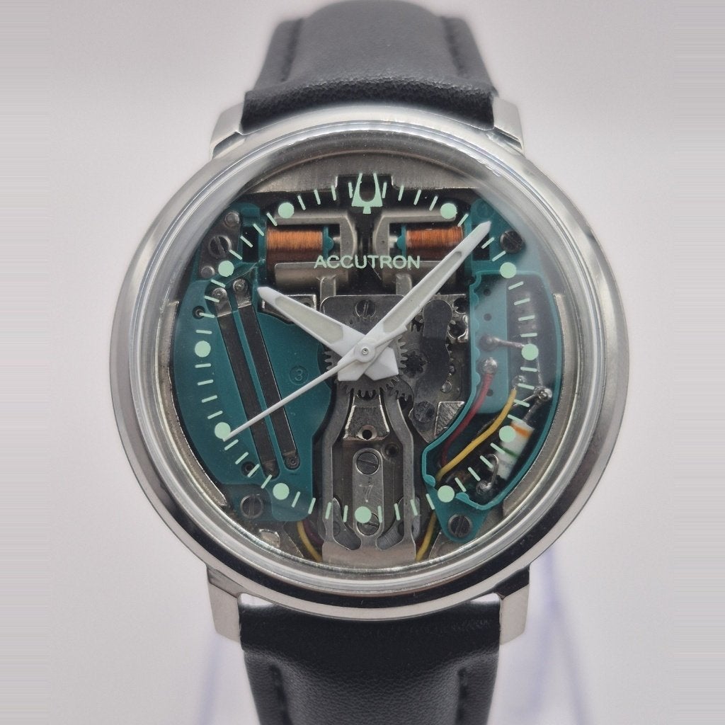 Bulova Accutron 214 Spaceview 1963 stemvork horloge staal, Ophalen of Verzenden