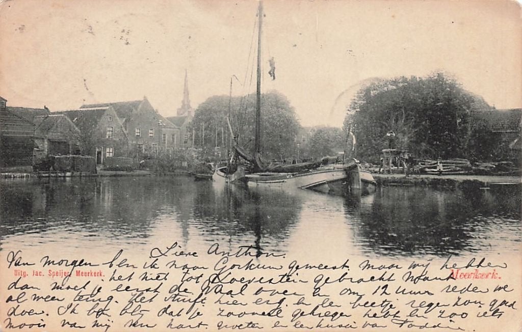 AZ880 Meerkerk dorpsgezicht 1903 uitg. Speijer, Verzenden, Voor 1920, Gelopen, Utrecht