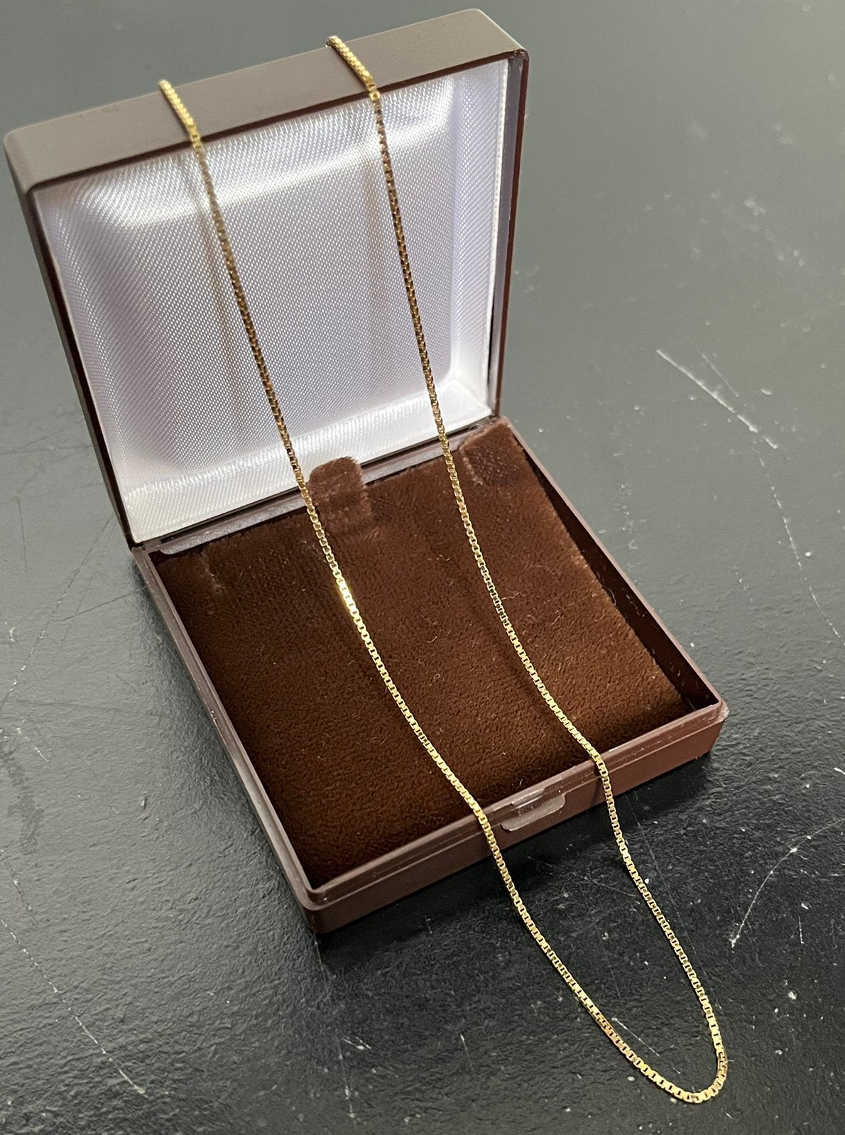 Gouden (double) ketting Venetiaanse (boxchain) schakel, Ophalen of Verzenden, Zo goed als nieuw, Goud, Overige materialen