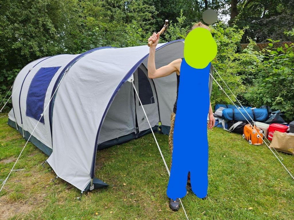 Karsten Opera Tunneltent Blueline, Caravans en Kamperen, Verzenden, Zo goed als nieuw, Tot en met 4