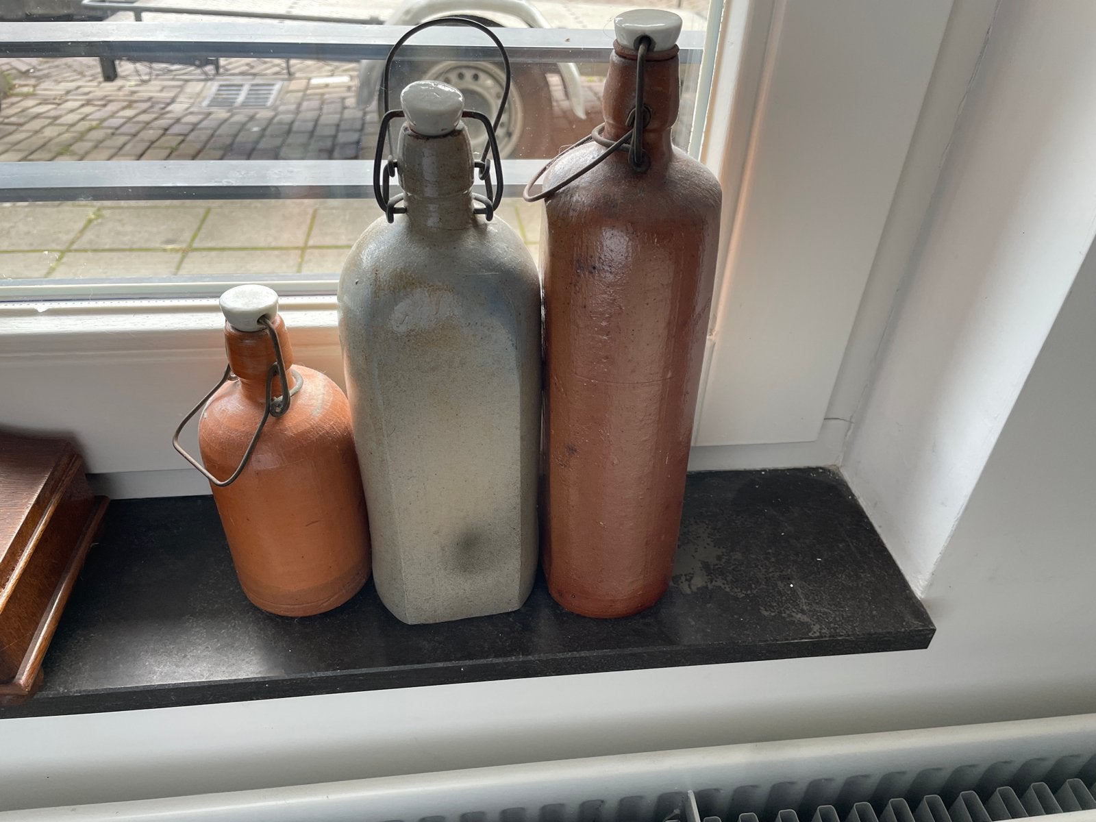Set van 3 Antieke Kruiken met Beugeldop, Ophalen of Verzenden