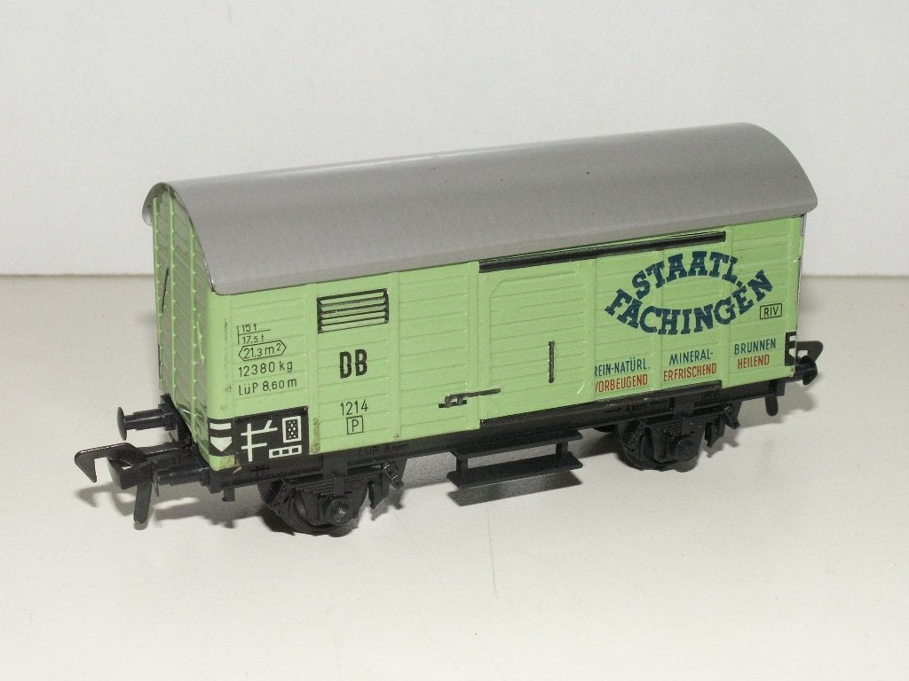 Fleischmann 1214 blikken goederwagon Staatl Fachingen - 2, Gebruikt, Gelijkstroom, Fleischmann, Wagon