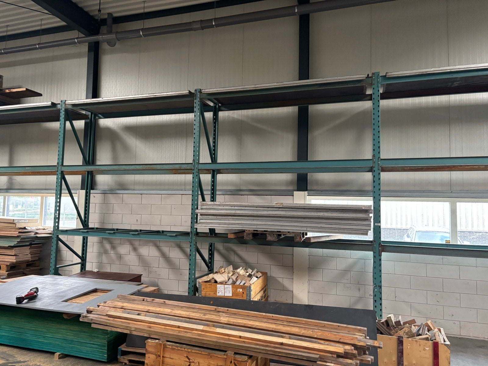 Zware magazijnstelling, ca. 60m1, 5m hoog, Ophalen