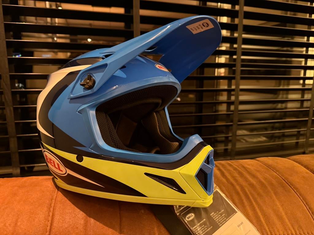 Bell MX-9 Jackal Blauw / HiViz Geel, Motoren, Kleding | Motorhelmen, Ophalen, Nieuw met kaartje, Offroadhelm, Overige merken
