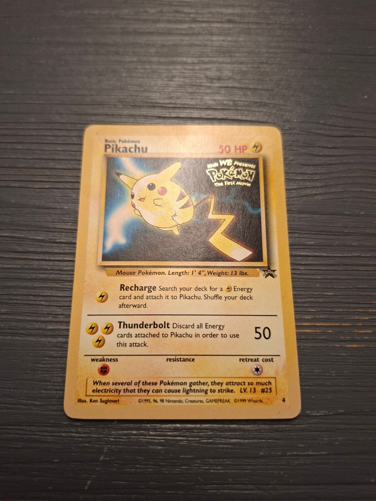 Pikachu Pokémon kaart #4 - The First Movie Promo, Verzenden, Gebruikt, Losse kaart