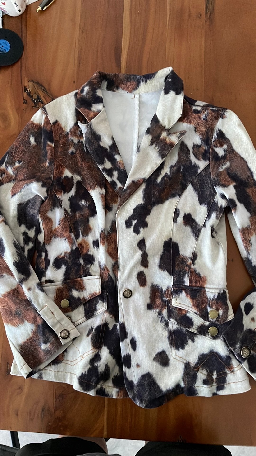 Koeienprint blazer 38, Kleding | Dames, Ophalen of Verzenden, Zo goed als nieuw, Maat 38/40 (M)