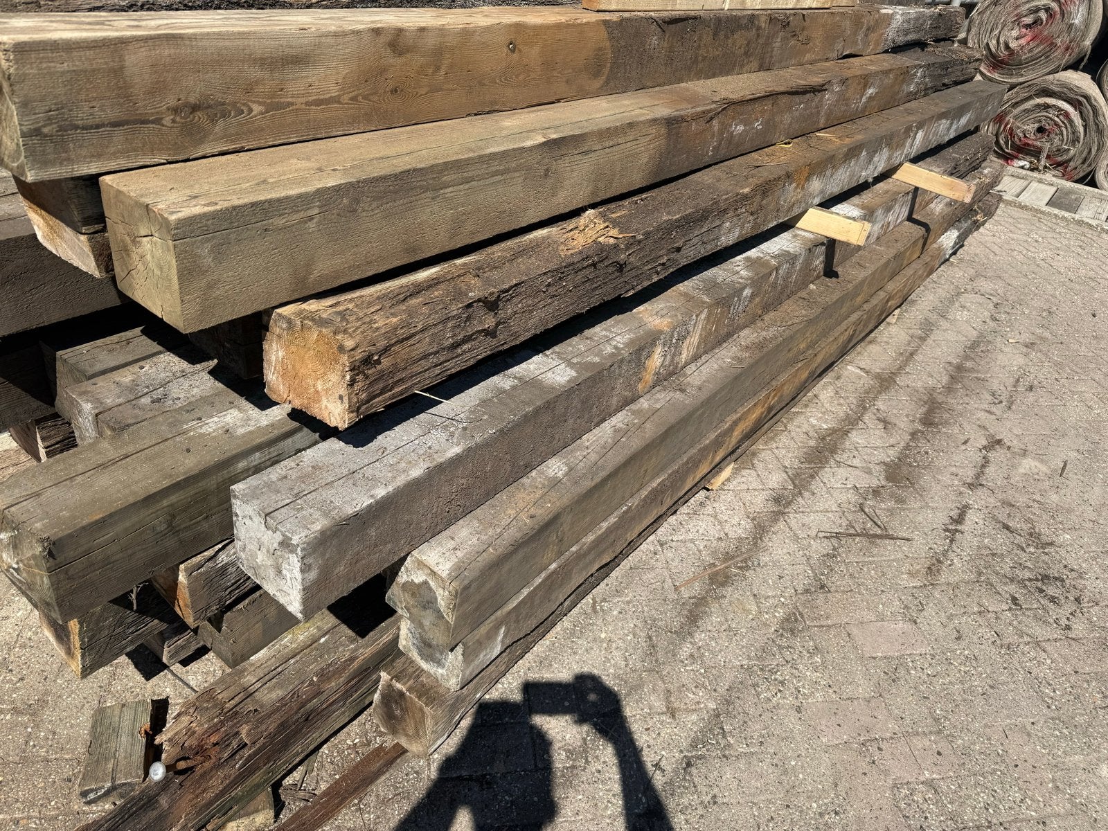 Oude balken 16x16 lengte 3,20, Ophalen, Gebruikt, Balk, Overige houtsoorten