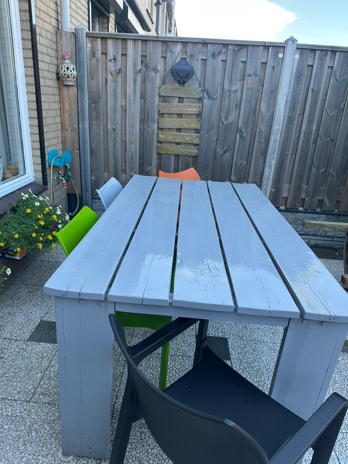 Massieve houten tuintafel, Ophalen, Gebruikt, Rechthoekig, Hout
