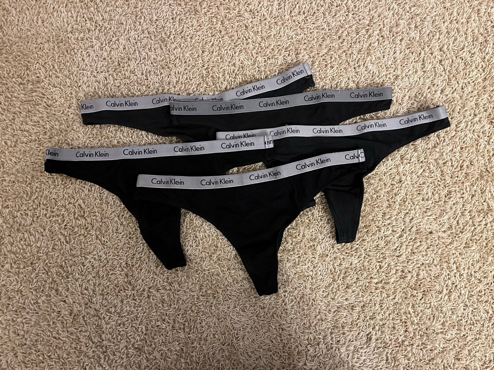 Calvin Klein 5 x string zwart mt. M/L, Ophalen of Verzenden, Zwart, String