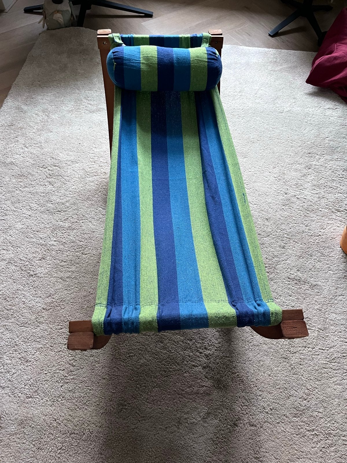 Kinderhangmat met houten standaard, Kinderen en Baby's, Speelgoed | Overig, Ophalen, Zo goed als nieuw, Jongen of Meisje