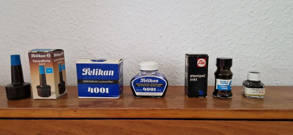 Oude Pelikaan en Talens inkflesjes 3 met origineel doosje, Antiek en Kunst, Ophalen of Verzenden