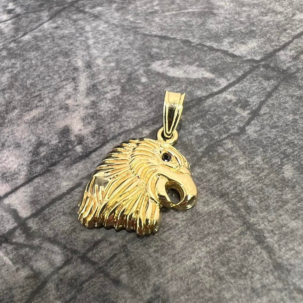 14 karaat gouden hanger adelaar kop, Ophalen of Verzenden, Zo goed als nieuw, Goud, Kruis of Symbool