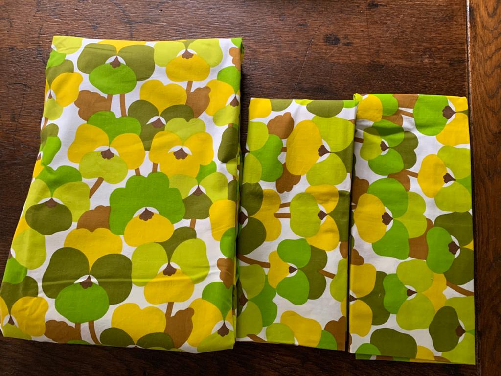 Vintage retro Scandinavisch dekbedovertrek met 2 slopen, Huis en Inrichting, Slaapkamer | Beddengoed, Ophalen of Verzenden, Nieuw