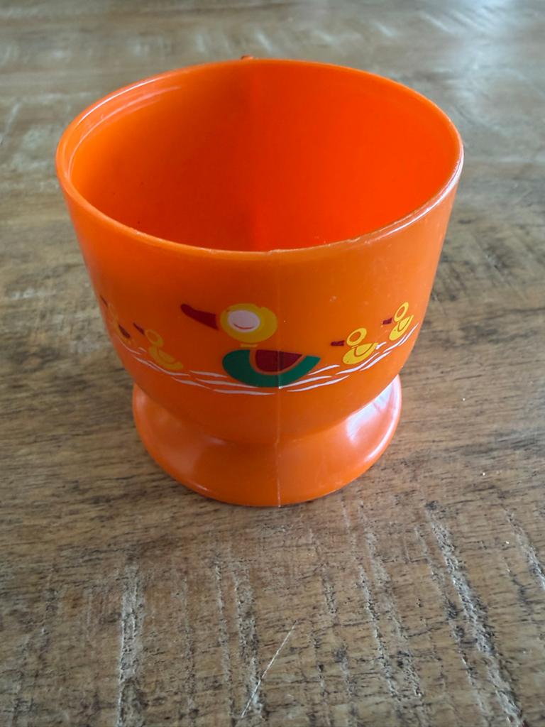 Vintage Oranje kinderbeker, Ophalen of Verzenden, Gebruikt