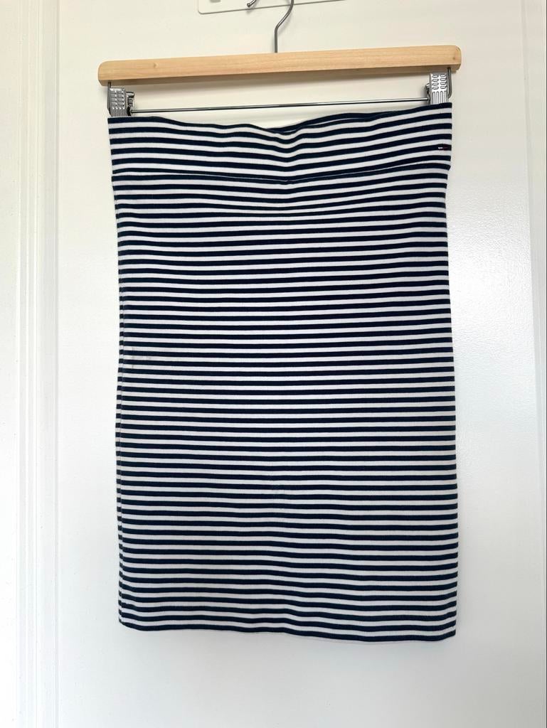 Tommy Hilfiger Denim gestreepte rok - Maat S, Kleding | Dames, Rokken, Blauw, Ophalen of Verzenden, Zo goed als nieuw, Maat 36 (S)