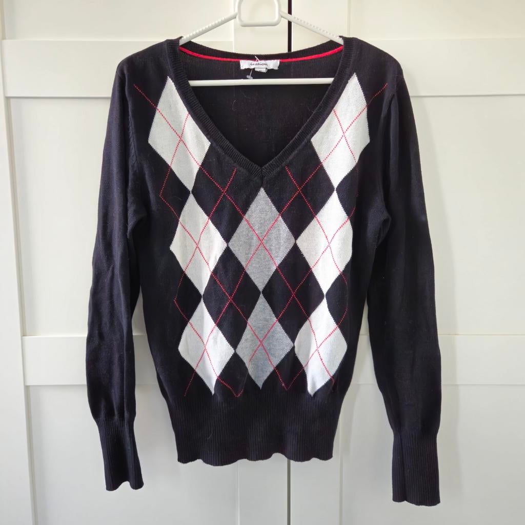 Opruiming: Argyle trui met V-hals maat M, Fashion, Ophalen of Verzenden, Maat 38/40 (M)