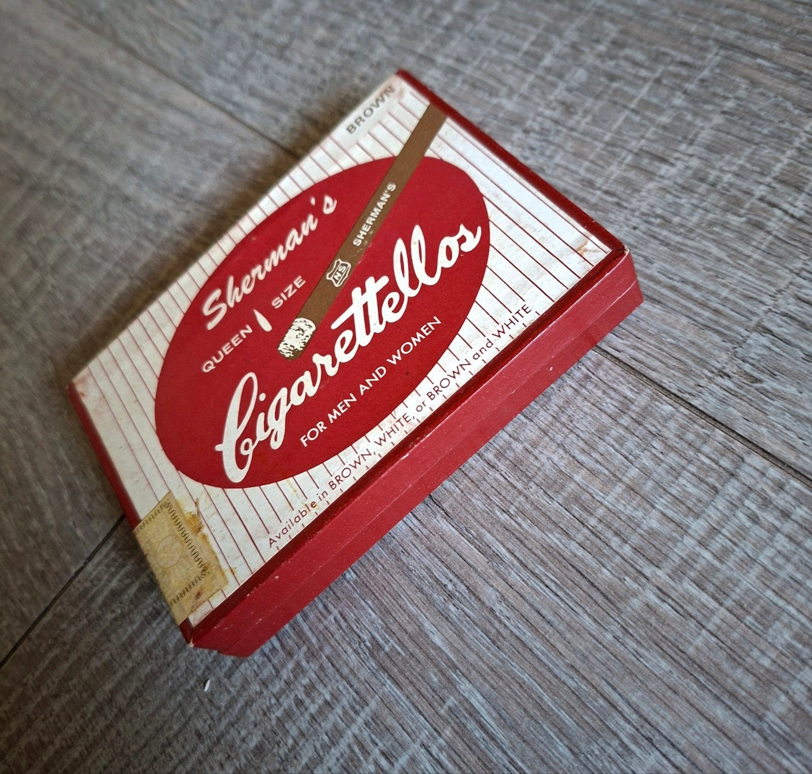 Sherman's  CIGARETTELLOS      gevuld verzamel doosje, Verzamelen, Rookartikelen, Aanstekers en Luciferdoosjes, Gebruikt, Tabaksdoos of Verpakking