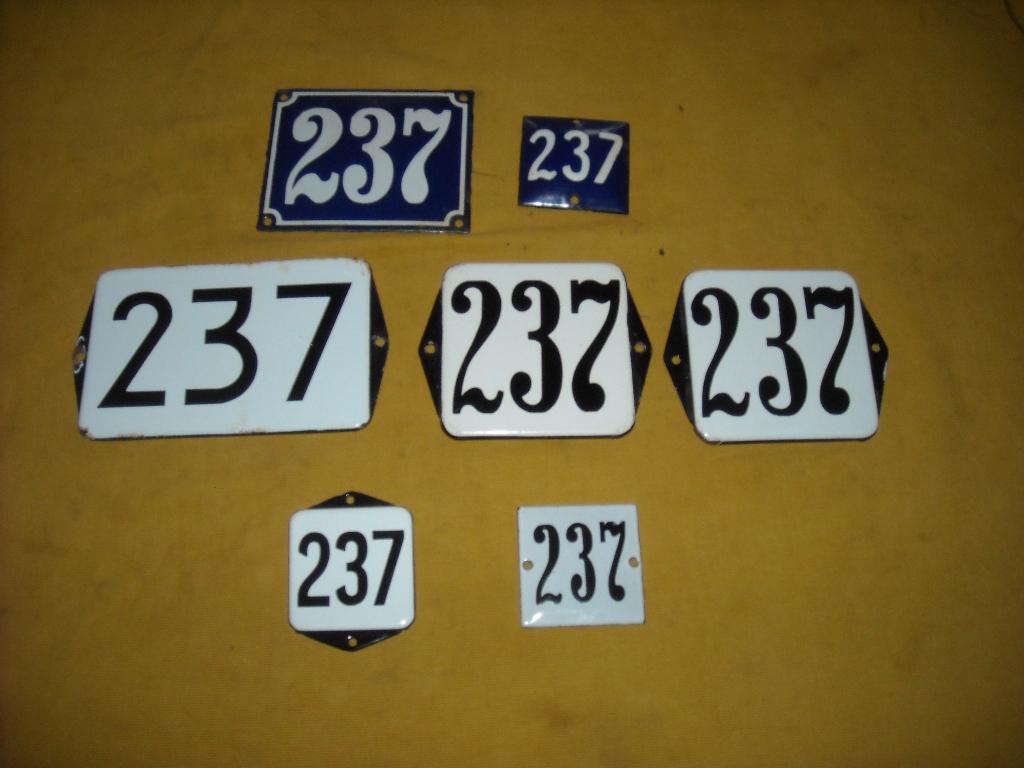 oud emaille huisnummer 237 ook 238 239 240 241 242 243 244 5, Antiek en Kunst, Antiek | Emaille, Ophalen of Verzenden