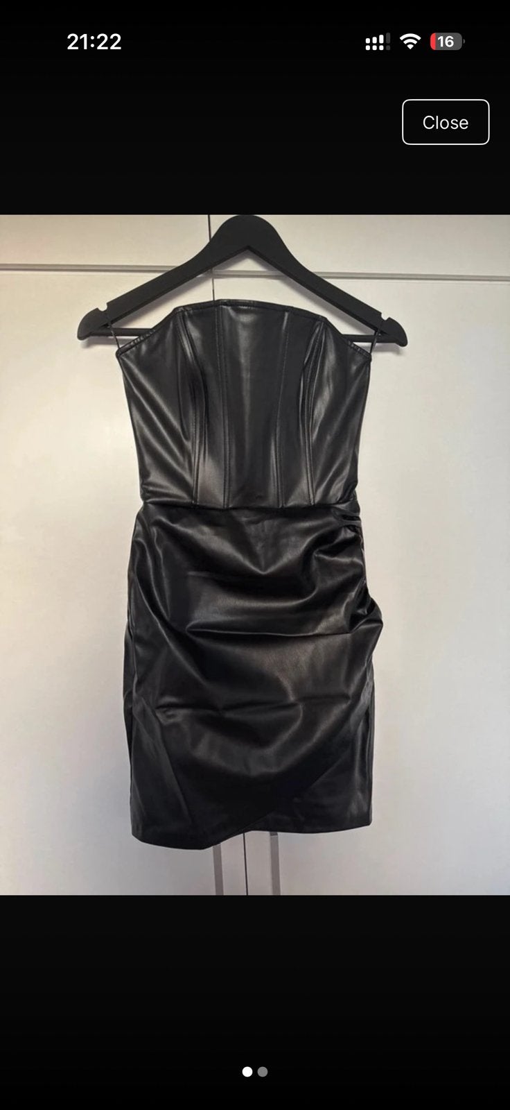 Black leather dress, Ophalen of Verzenden, Zo goed als nieuw, Zwart