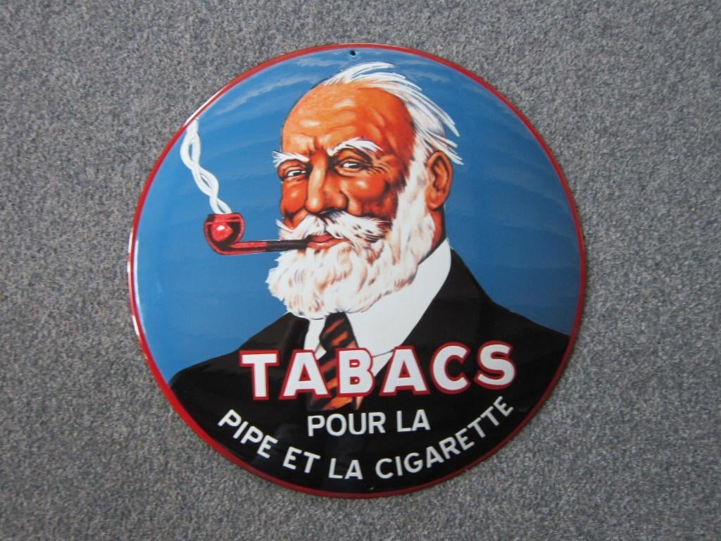 AJJA TABAK EMAILLE RECLAMEBORD, Ophalen, Zo goed als nieuw, Reclamebord