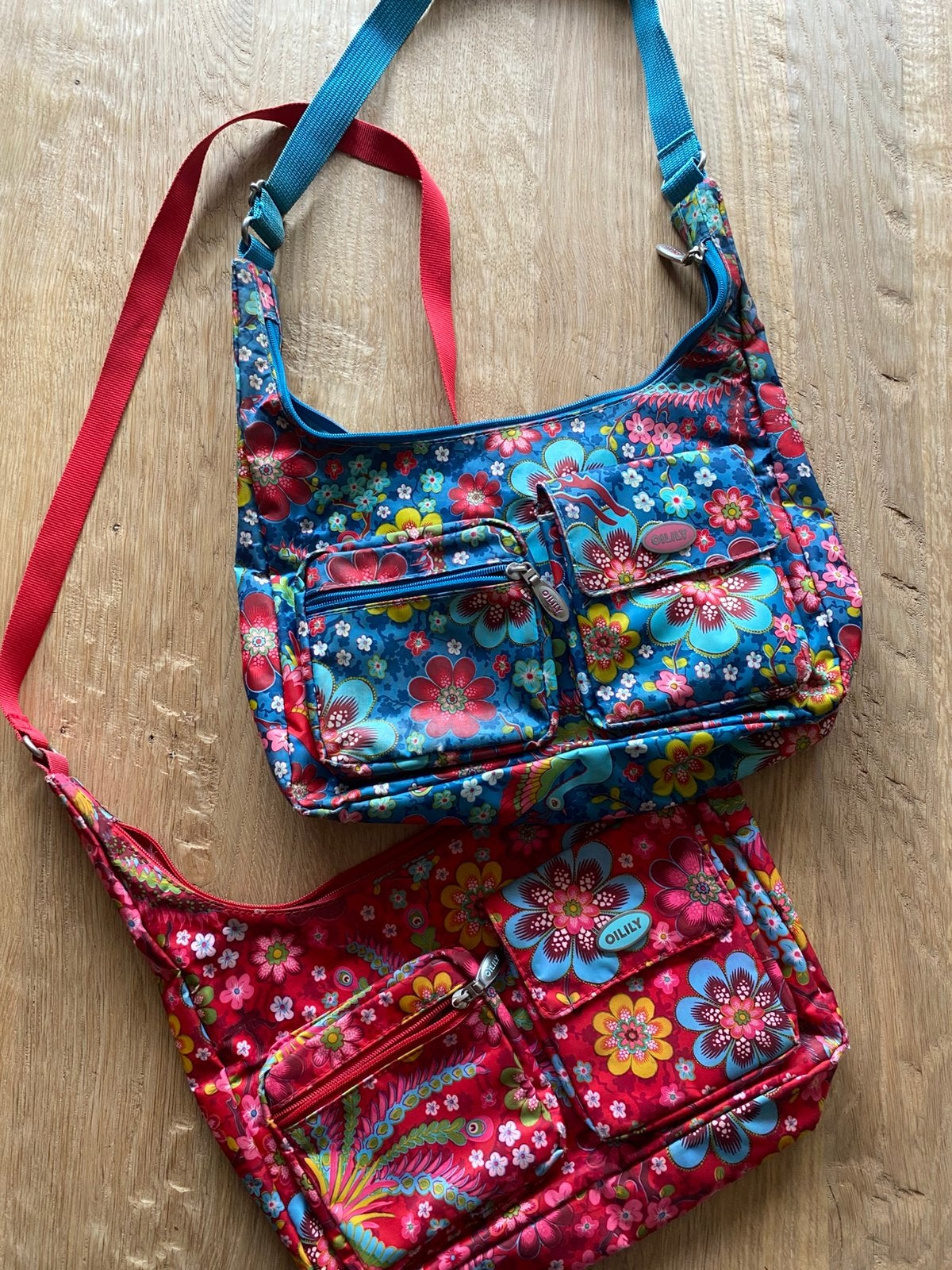 Oilily handtassen (blauw en rood), Ophalen of Verzenden, Zo goed als nieuw, Blauw