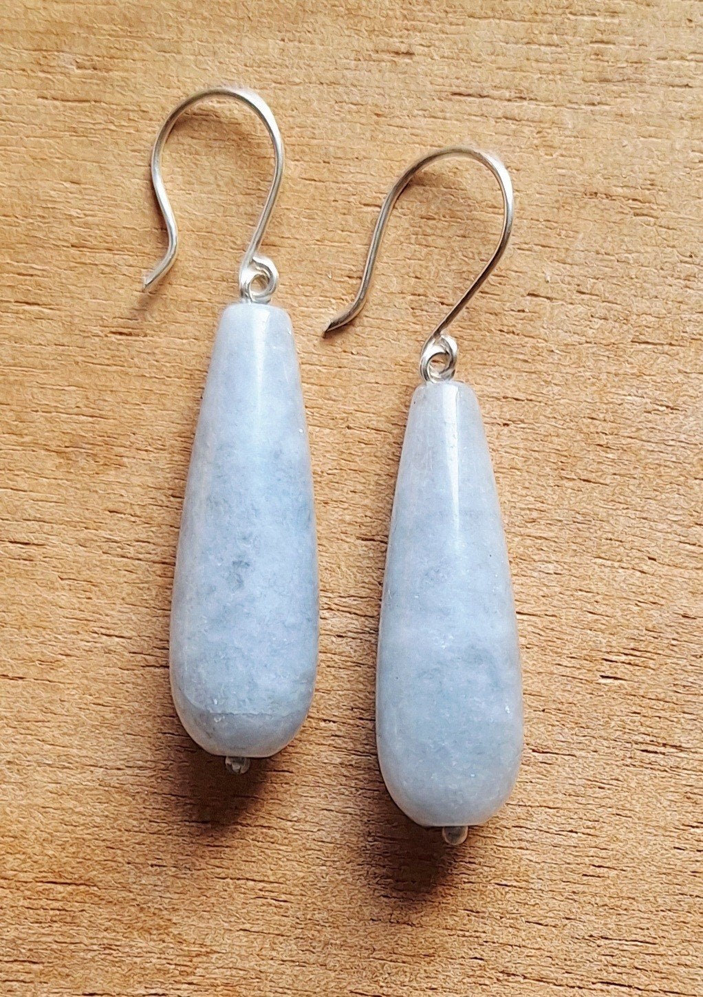 handgemaakte oorbellen echt zilver en aventurijn, Hangers, Nieuw, Met edelsteen, Zilver