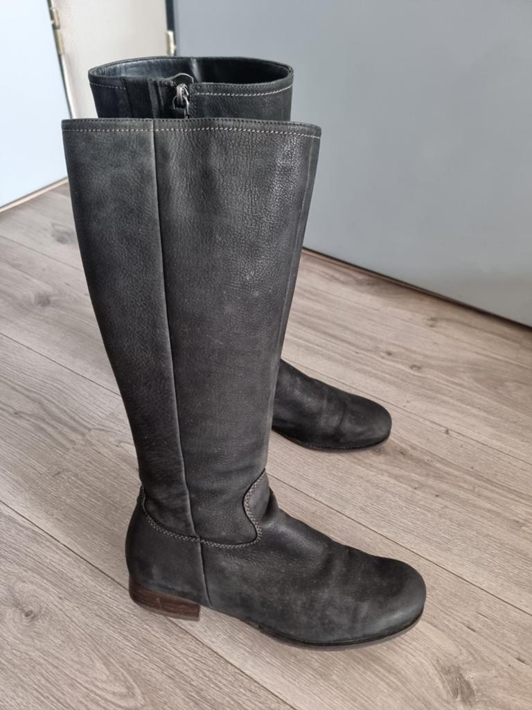 Zwart dames leren laarzen Ecco, maat 40 (MB4), Ophalen of Verzenden, Zo goed als nieuw, Zwart, Hoge laarzen