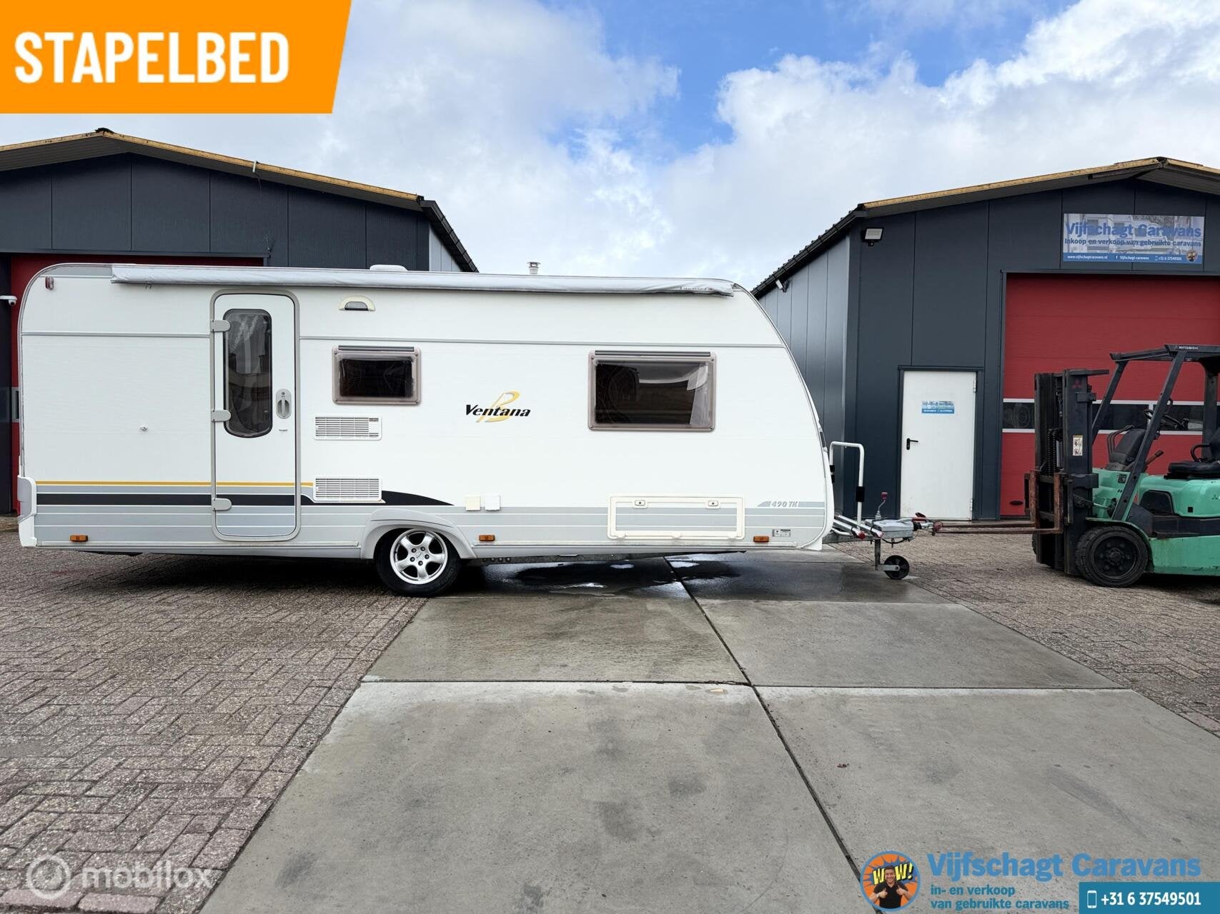 Buerstner Ventana 490 TK Limited Edition voortent, luifel, Caravans en Kamperen, Overige typen, 7 tot 8 meter, Bedrijf, Ringverwarming