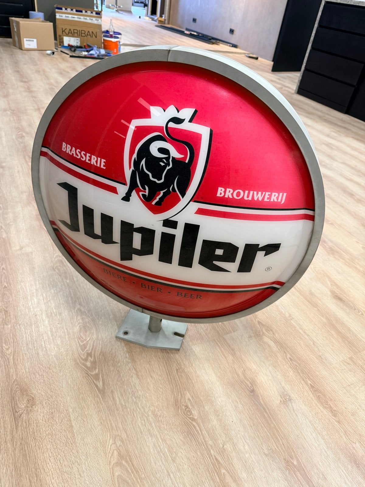 Jupiler Reclamebord - Dubbelzijdig Lichtbak, Ophalen, Gebruikt, Reclamebord, Plaat of Schild, Jupiler