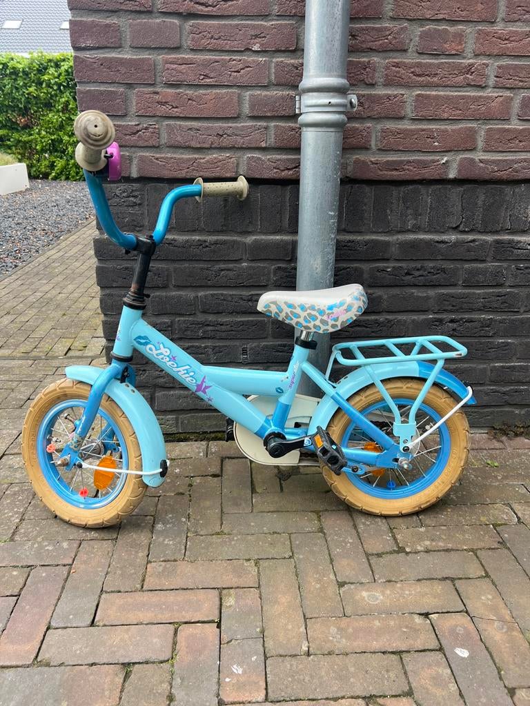 Loekie kinderfiets - Blauw, 12 inch, Fietsen en Brommers, Fietsen | Kinderfietsjes, Ophalen of Verzenden, Gebruikt, Terugtraprem